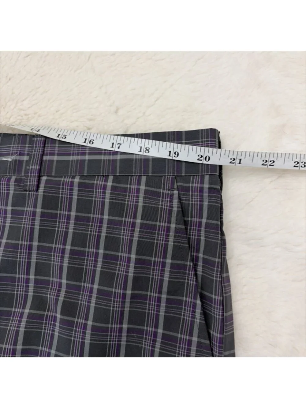 Ben Hogan Performance Golf Shorts NWT  40W Gray Purple Plaid